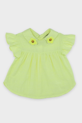 Kız Bebek Aplike Yakalı Sarı Bluz 3886814 2411GB57001