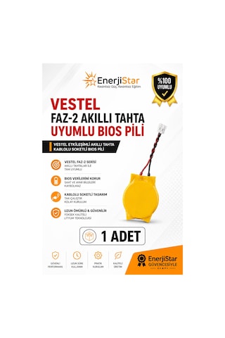 Vestel Etkileşimli Faz-2 Akıllı Tahta Cr2032 Kablolu Soketli Bios Pili