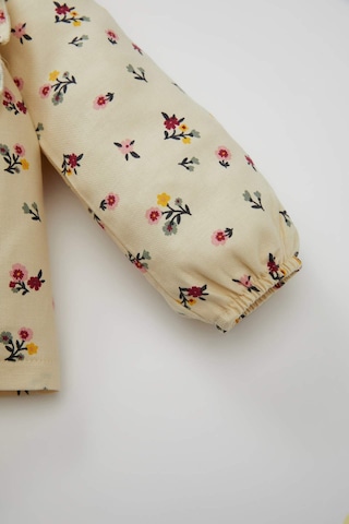 Defacto Kız Bebek Bisiklet Yaka Twill Çiçek Desenli Uzun Kollu Gömlek D2993A524AUBG744 Bej