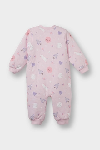 Defacto Kız Bebek 1,6 Tog Elyaf Desenli Fermuarlı Uzun Kollu Tulum F3565a525wnpn633 Pembe