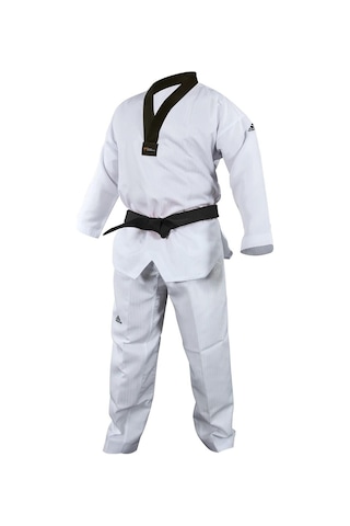 Adidas ADI-START Siyah Yaka Taekwondo Müsabaka Elbisesi Beyaz