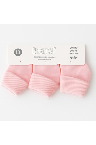Bebitof Yenidoğan 9 Lu Bebek Çorap Seti Beyaz, Krem, Pembe %100 Pamuk, Yumuşak Ve Rahat ASORTİ
