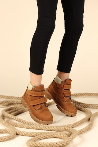 Fast Step Hakiki Deri Kürklü Unisex Çocuk Worker Bot 006kfa1001 001