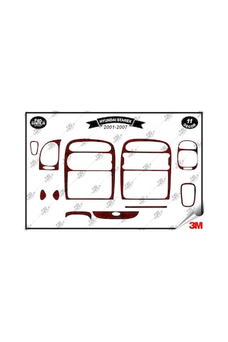 Hyundaı Starex 2001-2007 Torpido Konsol Trim Göğüs Maun Kaplama Set 11 Parça Maun Hyundaı Starex 2001-2007 Torpido Konsol Trim Göğüs Maun Kaplama Set 11 Parça Maun
