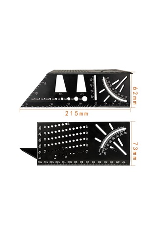 3d Ağaç İşleme Durdurma Göstergesi Alüminyum Alaşımlı Çok Fonksiyonlu Açı Cetveli