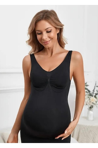 Fit Women Kalın Askılı Kadın Seamless Hamile Atlet 6010 Siyah