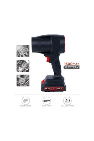 Ttb-02 Siyah Yüksek Hızlı Turbo Jet 1500 Mah - 80 W Hava Üfleme Makinası