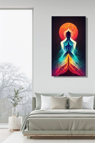 Panoramik Dikey Kanvas Duvar Tablosu Tekli Salon Mutfak Yatak Odası Ofis Kundalini Çakra
