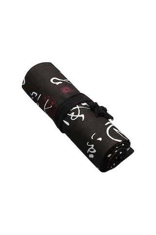 Willowhaven Kaligrafi Sevimli Tuval Kalem Kutusu Okul Öğrenci Çanta Kırtasiye Standart Siyah Çok Renkli