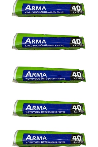 Arma Naylon Tadilat Boya Koruyucu Örtü Poşet Folyo - 4x10 Metre - 40 M2 - 5 Paket