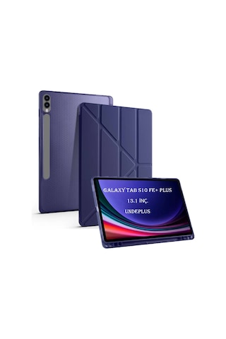 Samsung Uyumlu Galaxy Tab S10 Fe+ Plus Kılıf Kalem Bölmeli Trifolding Case X620 X626 Kapaklı