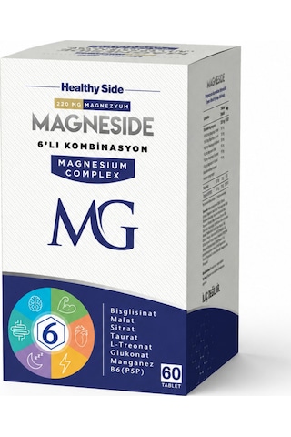 Magneside Magnezyum Kompleks Ve Vitamin B6 P5p İçeren 6'lı Form 60 Tablet