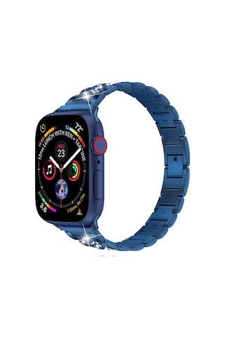 Apple Uyumlu Watch Seri 42/44 Mm Metal Three Beads Set Kol Kordon (522685426)-Çeşitli Renk