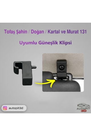 Tofaş Şahin / Doğan / Kartal Ve Murat 131 Uyumlu Güneşlik Klipsi