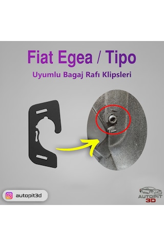 Fiat Egea Uyumlu Bagaj Rafı Klipsleri 2 Adet