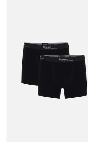 Kom Tight Pamuklu 2'Li Erkek Boxer - Siyah