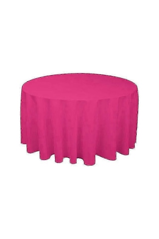 Düğün Partisi İçin Beyaz Siyah Kırmızı Mavi Altın Çapında 300cm Gül Kırmızısı Polyester Yuvarlak Masa Örtüsü Diğer