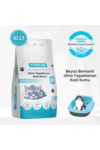 Foodline Marsilya Sabunu Kokulu İnce Taneli Bentonit Topaklaşan Kedi Kumu 10 L