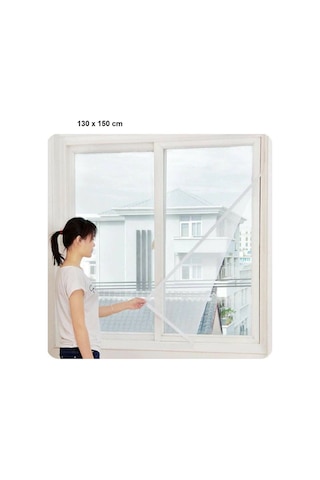 Pencere Sinekliği 130 X 150 Cm Sineklik Tülü Hazır Kendinden Yapışkanlı Cırt Bantlı Sinek
