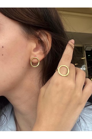 Geometrik Modern Yüzük Gold