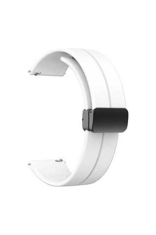 Samsung Galaxy Uyumlu Watch Active 2 44mm Krd-84 20mm Silikon Kordon - Beyaz