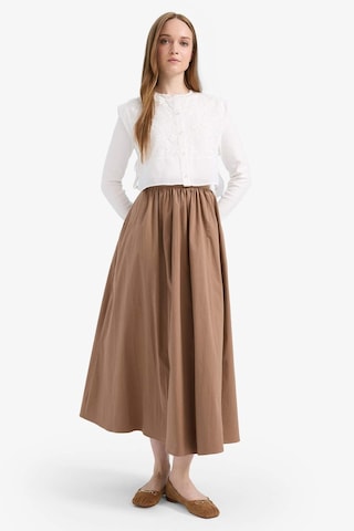 DeFacto A Kesim Esnek Belli Poplin Maxi Tesettür Etek E7453AX25SMBN589