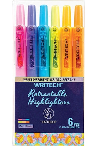 Wrıtech W-805s Basmalı Fosforlu Kalem Pastel 6 Renk - 6'lı