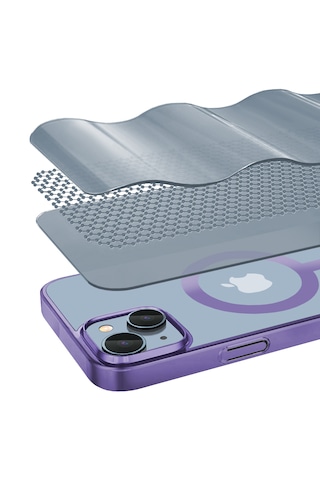 Apple Uyumlu iPhone Buff 13 Magsafe Slim Fit Kılıf Purple