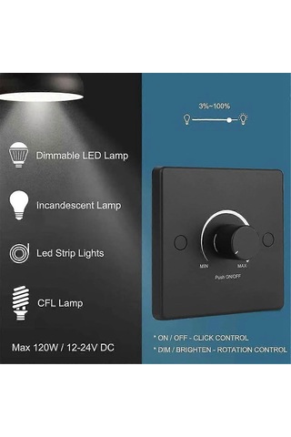 Karavan Işık Kısıcı Işık Anahtarı Kontrol Paneli 12-24v 5a Evrensel Pwm Kısıcı Düşük Voltaj Kısıcı S202412