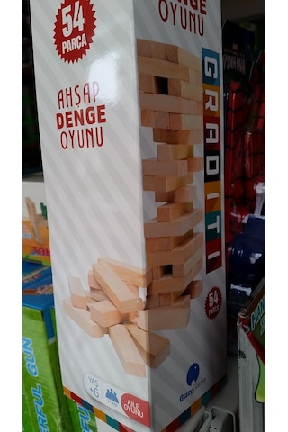 Gradıtı 54 Parça Jenga Ahşap Blok Dengesi Oyunu