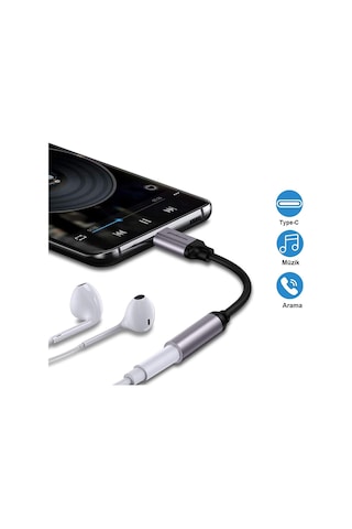 Type C To Aux 3.5mm Kulaklık Dönüştürücü Type-c Kulaklık Adaptör