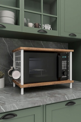 Çok Amaçlı Mikrodalga Dolabı Atlantik Çam Tezgah Üstü Düzenleyici, Raflı Fırın Standı Atlantik Çam