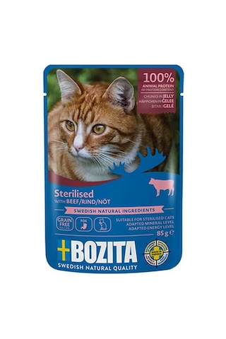 Bozita Sterilised Sığır Etli Jelly Tahılsız Kısırlaştırılmış Kedi Konservesi 85 Gr 204-20016.01