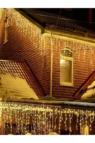 Salon Işıltısı Kutlama Işığı Renkli Işık Dekoratif Süsleme 3m 100 Led 20 Saçak 305070cm Çakarlı Ip65