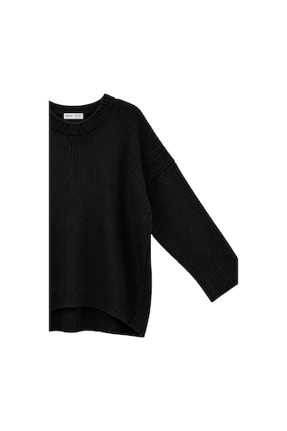 Vadon 1039 Kadın Salaş Yumuşak Dokulu Oversize Basic Triko Kazak Siyah