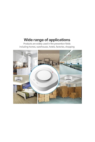 Hallow Beyaz Tuya Wifi Akıllı Duman Alarmı Ev Yangın Duman Sensörleri