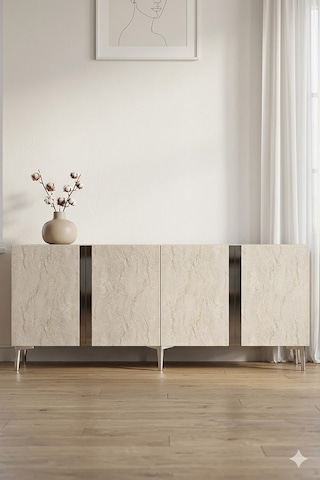 Ka1898ats Anka Konsol Ve Tv Sehpası Antrasit-traverten-silver 180cm