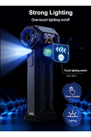 Hallow Elektrikli Hava Silici 8000 Mah Pil Yüksek Turbo Fan Siyah