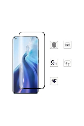 Xiaomi Mi 11 Lite Davin 5D Cam Ekran Koruyucu Siyah