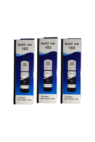 For Epson L3252 Meta Uyumlu Siyah Muadil Mürekkep 3x70 Ml Toplam 210 Ml Diğer