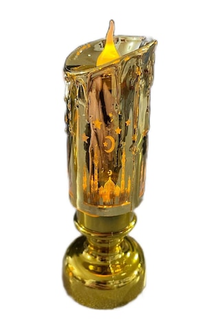 Kandil Figürlü Led Gün Işığı Renkli Plastik Pilli Mum Şamdan 1 Adet-1976 Çok Renkli