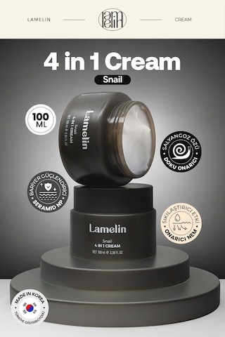 Lamelin Salyangoz Mukus Filtratı İçeren Onarıcı Büyük Boy Krem Lamelin Snail 4 in 1 Cream 100 ML