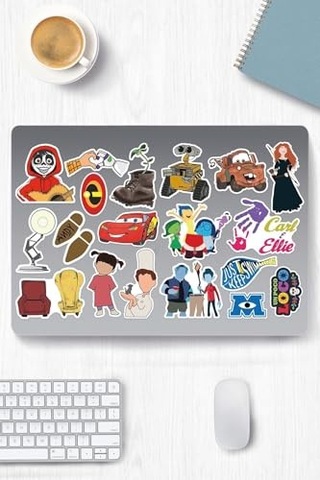 Pixar Temalı Sticker Etiket Seti - Laptop Notebook Telefon