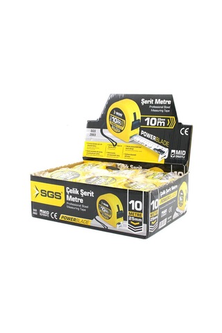 Sgs-2003 Şerit Metre 10mt X 25mt Stoplu - 12'li Paket Diğer