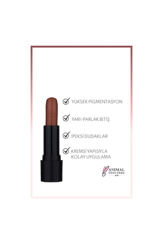 Note Cosmetique Deep Impact Lipstick Kremsi Dokulu Yarı Parlak Ruj 09 Spicy Nude - Kahverengi