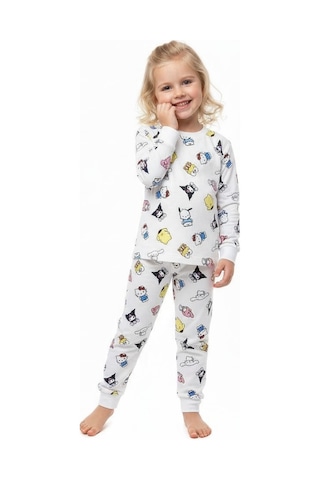 Kuromi Kız Çocuk Pijama Takım St09658 KREM
