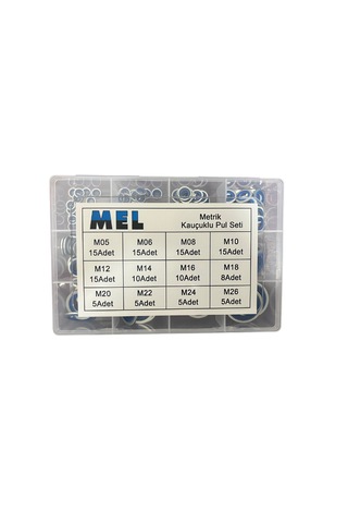 Mel 123 Parça Metrik Ölçülü Oringli Pul Seti