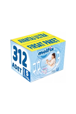 Molfix Bebek Bezi 5 Beden Junior 312'li 4'lü