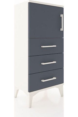 Arges Komodin Tek Raflı 3 Çekmeceli Tek Kapaklı 44x30x96 Aytaşı-antrasit Aytası