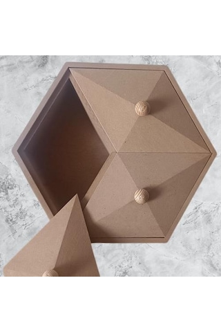 1448bng90251hobi Adn Piramit Kutu Dekoratif Ahşap Mdf Ham Cnc Kesim El Yapım